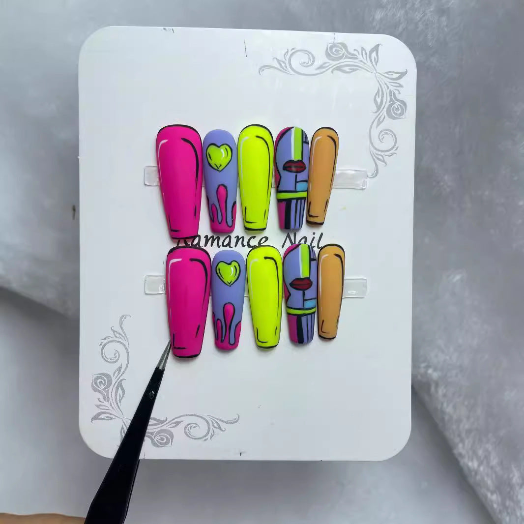 Handmade Press-On Nail Art Set - Elegant Wearable Artificial Nails