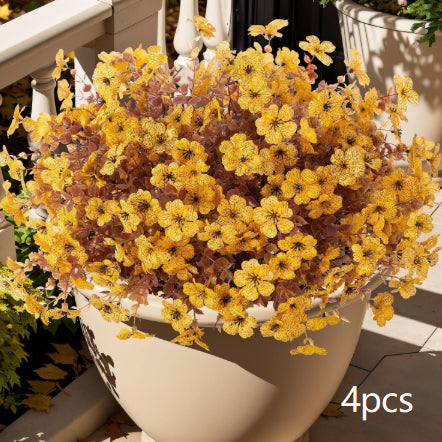 Artificial Brown Eucalyptus Faux Flower Decoration Set - Home & Garden