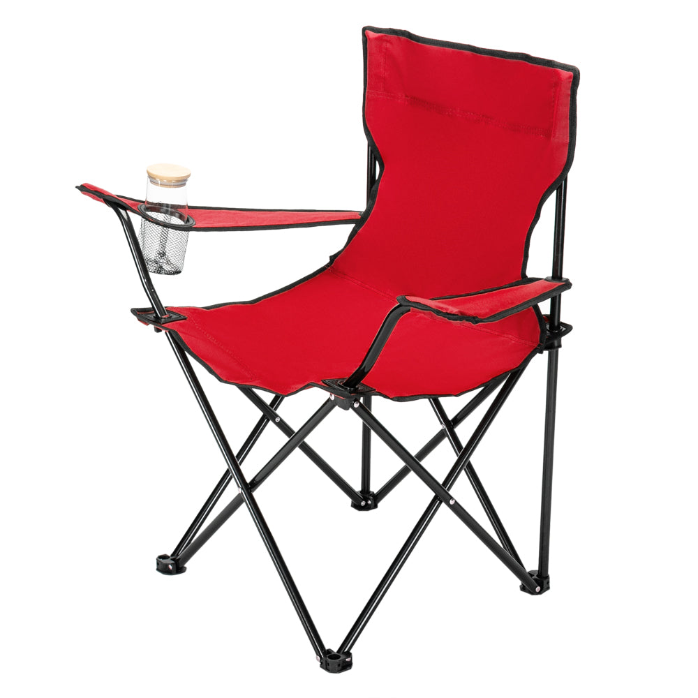 Portable Camping Chair - Red Oxford Cloth with Black Frame