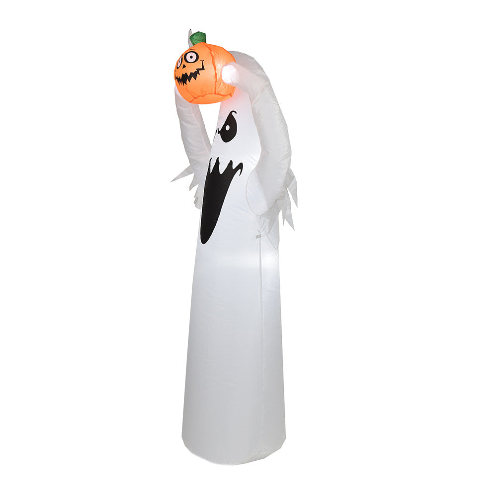 Inflatable Pumpkin Lamp Garden Decoration with LED Lighting - White