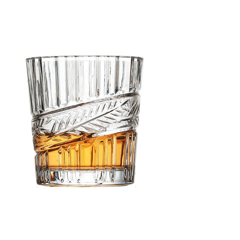 Japanese Style Hand-Embossed Crystal Glass - 250ML Drinkware for Home & Bar