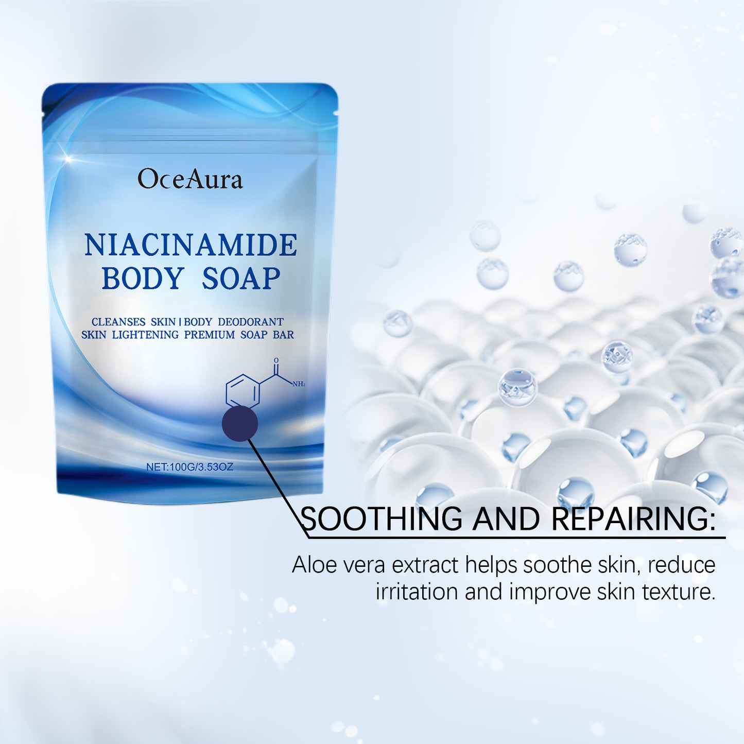 Niacinamide Brightening Body Soap with Aloe Vera Extract