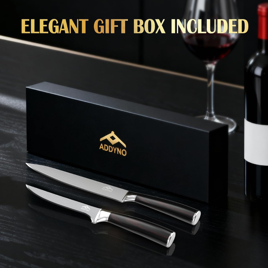 Japanese High Carbon Stainless Steel Knife Set - 8" Chef & 4" Paring