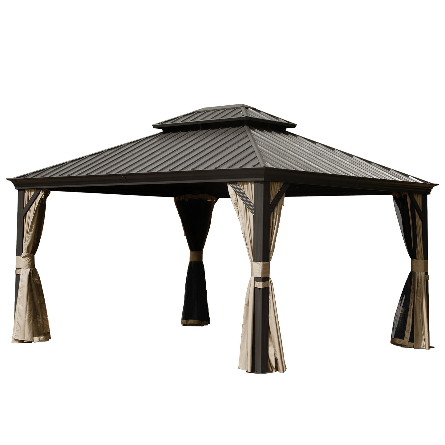 10 X 14 Hardtop Gazebo Permanent Outdoor With Galvanized Steel Double