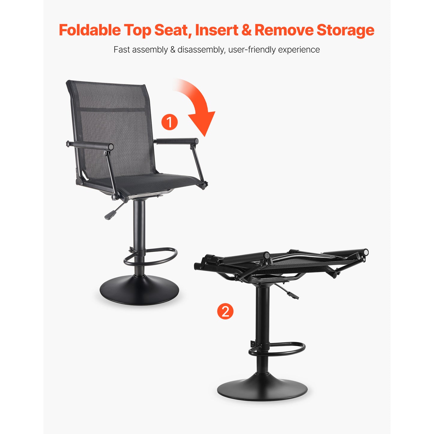 Heavy-Duty Hunting Chair with Swivel, Adjustable Height, Padded Armrests, 300 Lbs Capacity