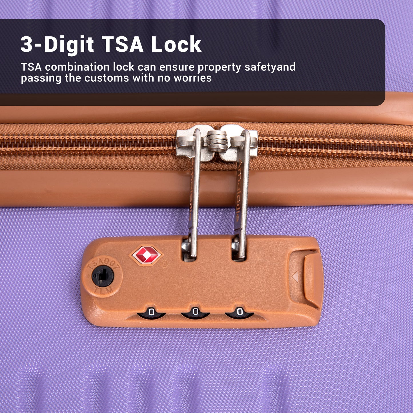 6 Piece Luggage Set, ABS Hard Shell Travel Suitcase With TSA