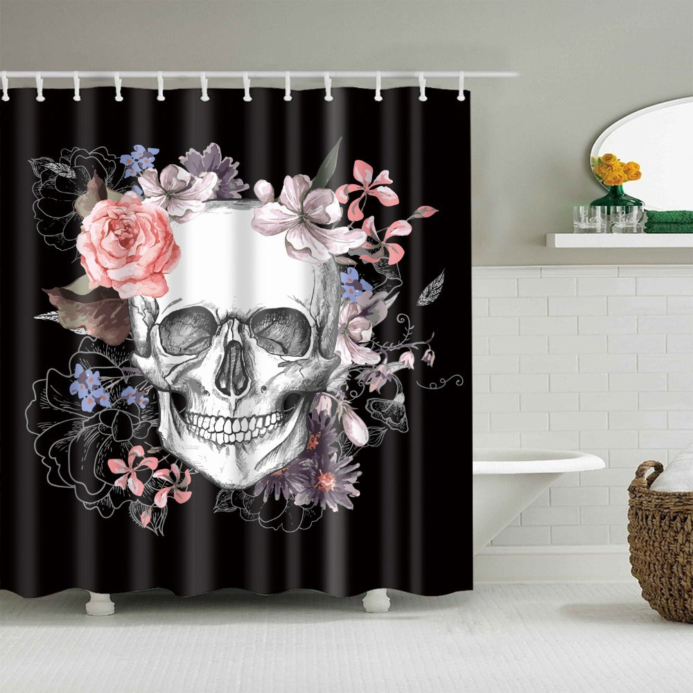 Geometric Digital Print Shower Curtain Modern Bathroom Decor