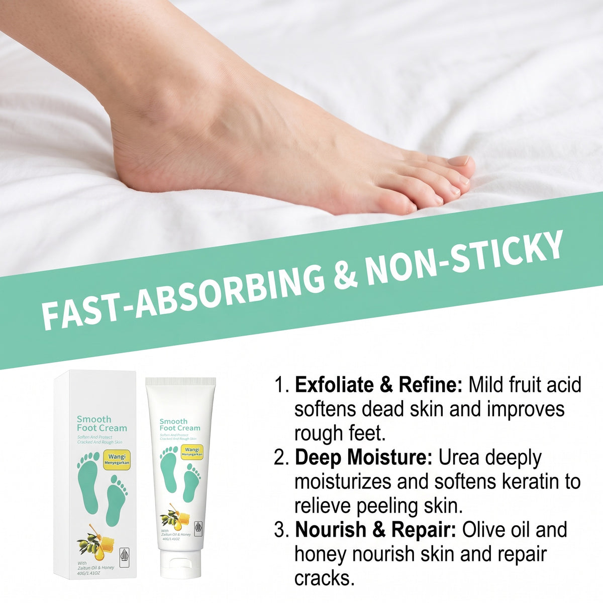 Foot Cream for Dry Heel Care - Nourishing Moisturizer, 40g