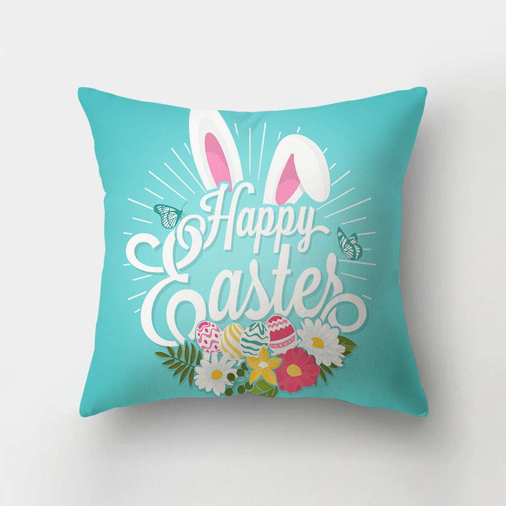 Nordic Minimalist Easter Rabbit Peach Fabric Pillow Cover - Cushion Decor