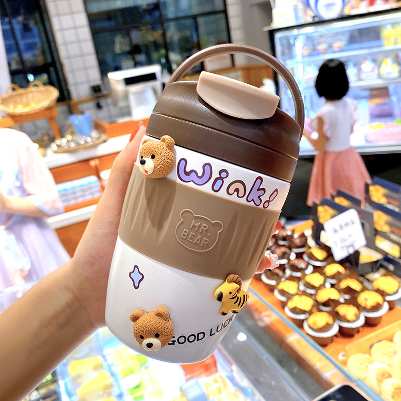High-Value Stainless Steel Vacuum Flask with Straw - 370ml Portable Insulated Bottle