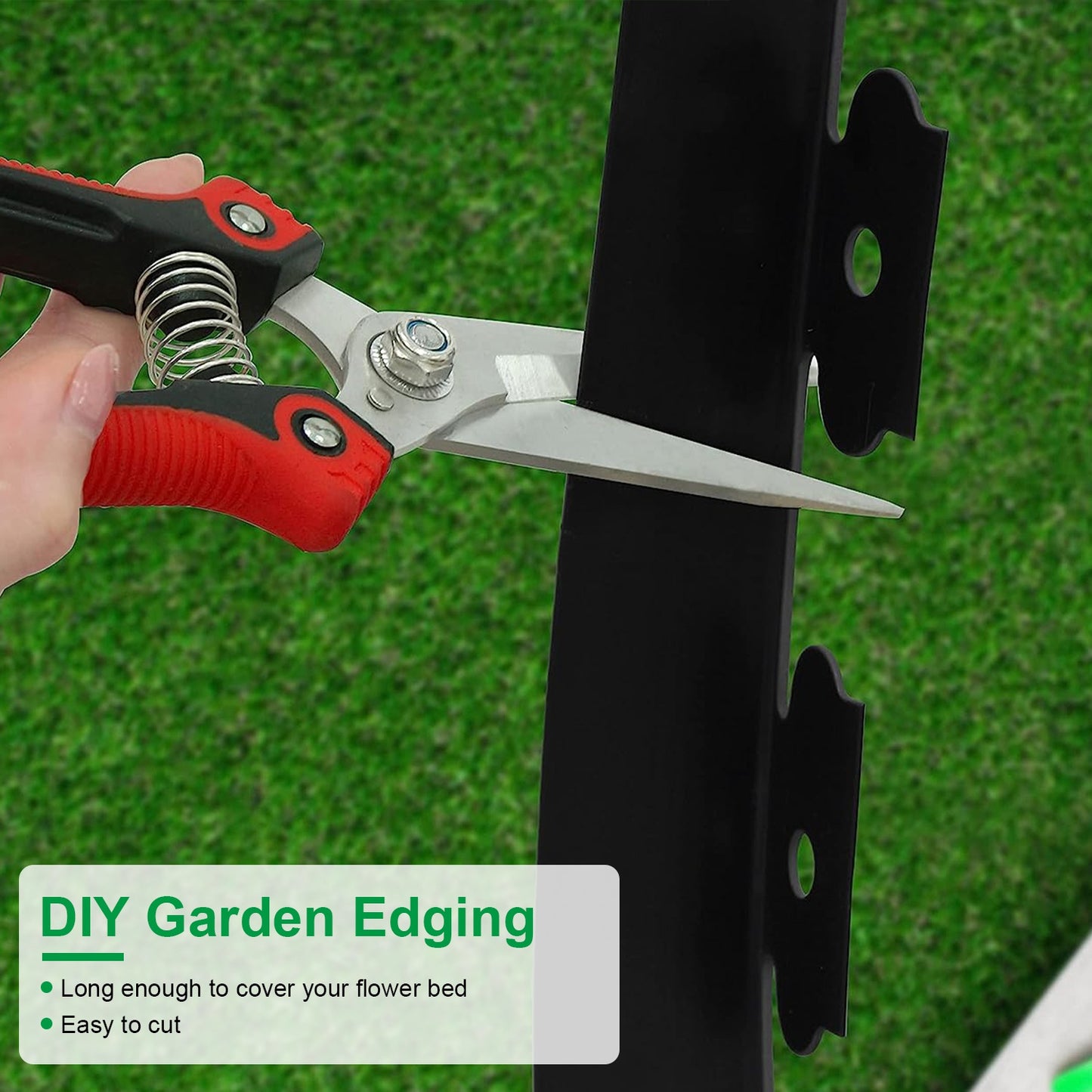 Garden Border Edging Kit 32.8FT Non-Dig Plastic Lawn Border with Spikes