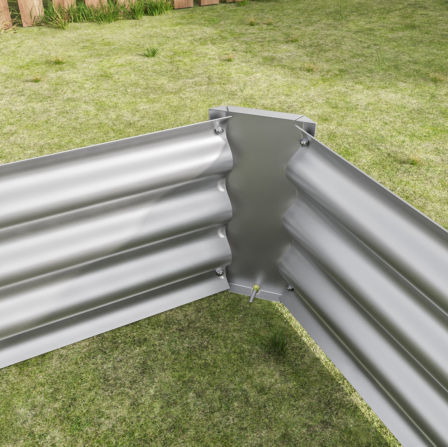 2PCS Metal Raised Garden Planter Beds 6' x 3' x 1' - Silver