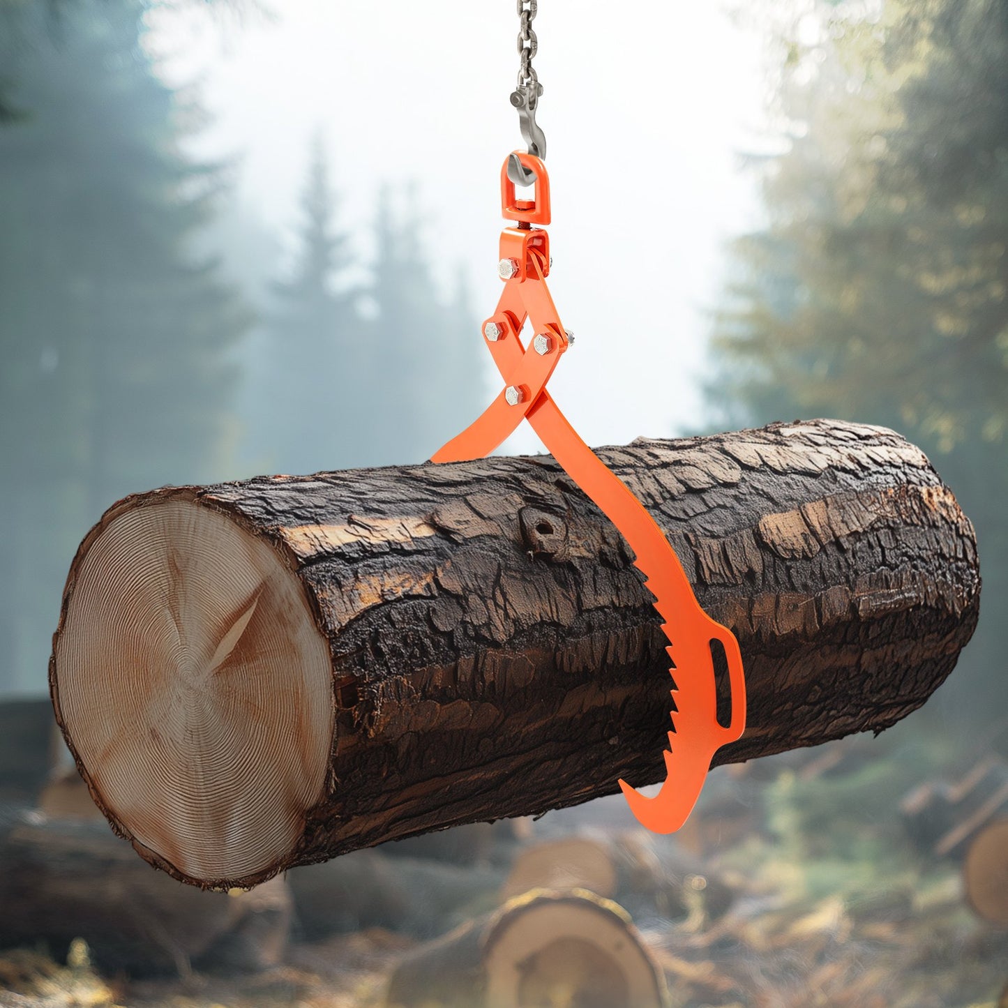 Heavy-Duty 32in Log Lifting Tongs with Swivel Claw, 1543 lbs Capacity