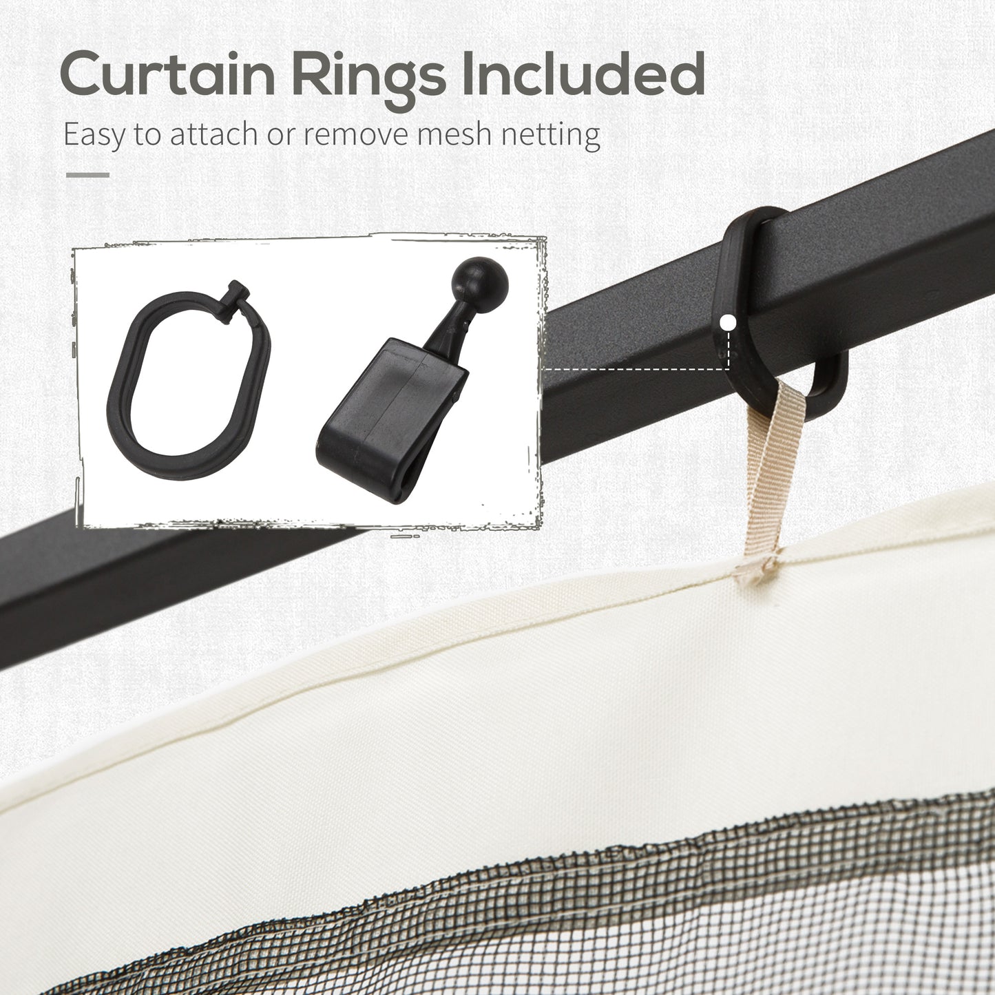 13x13 Gazebo Mosquito Netting Screen - High-Quality Polyester, Black