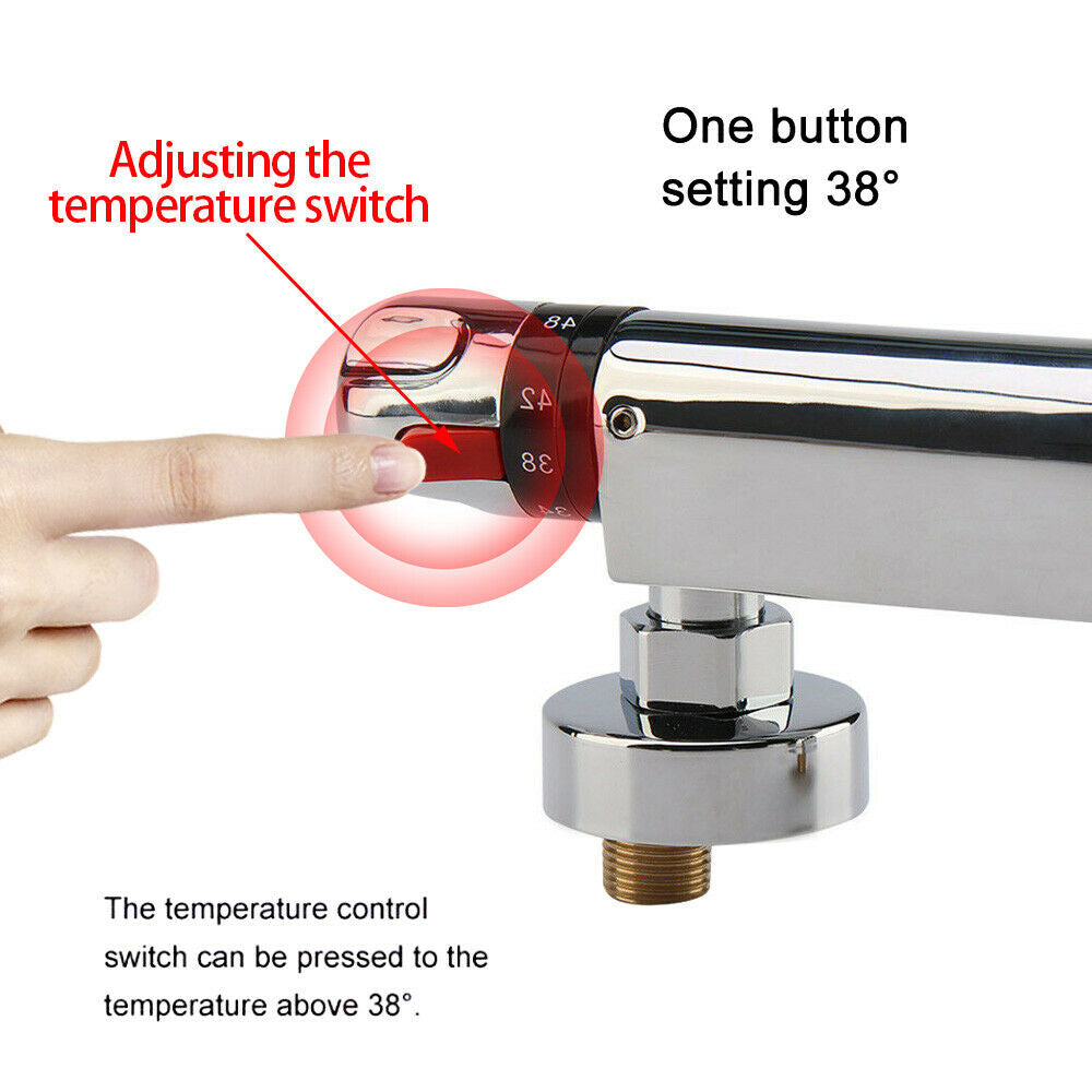 Copper Thermostatic Rain Shower Faucet Control - Bathroom Plumbing Valve