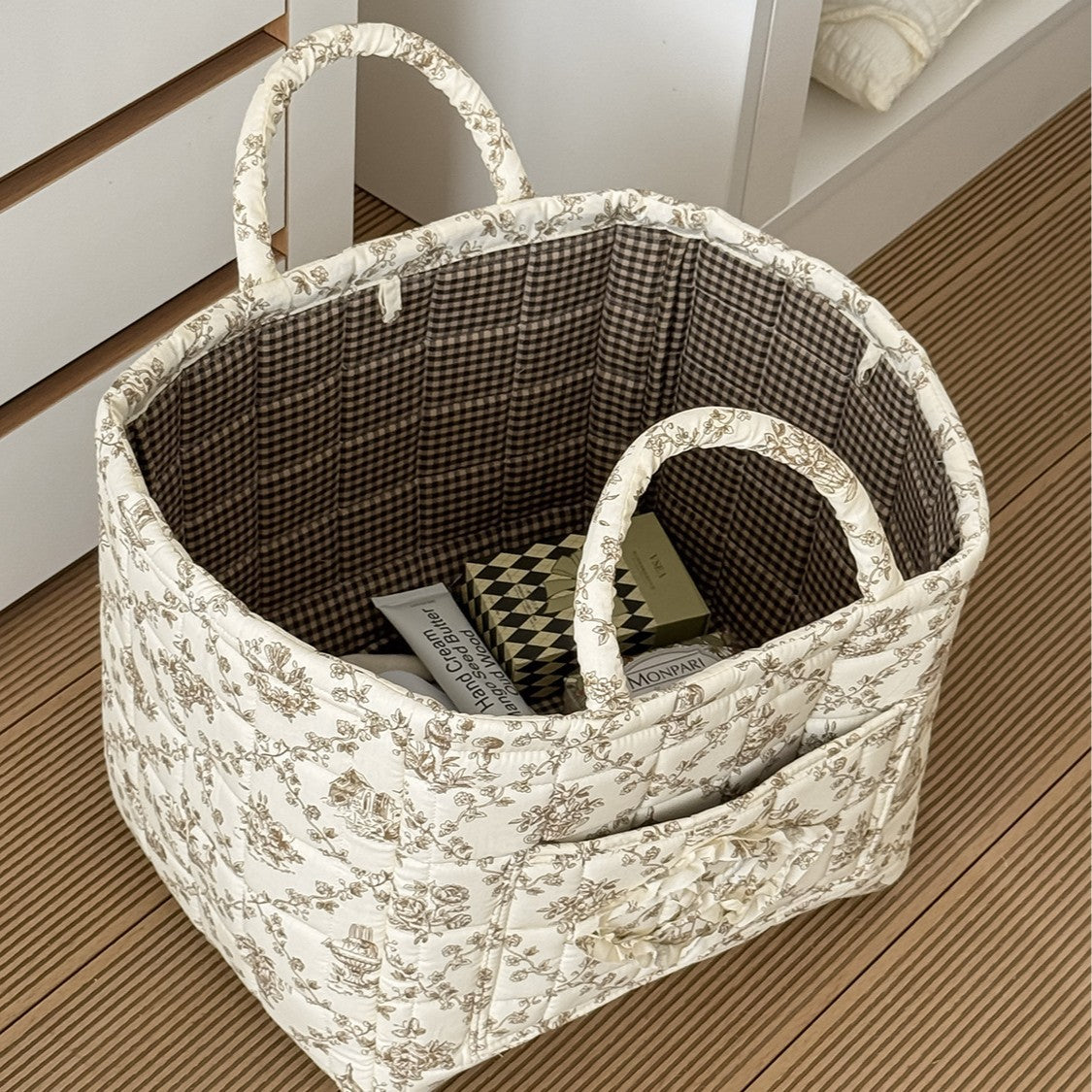 Premium Portable Flower-Design Laundry Basket - Multi-Color Home Storage