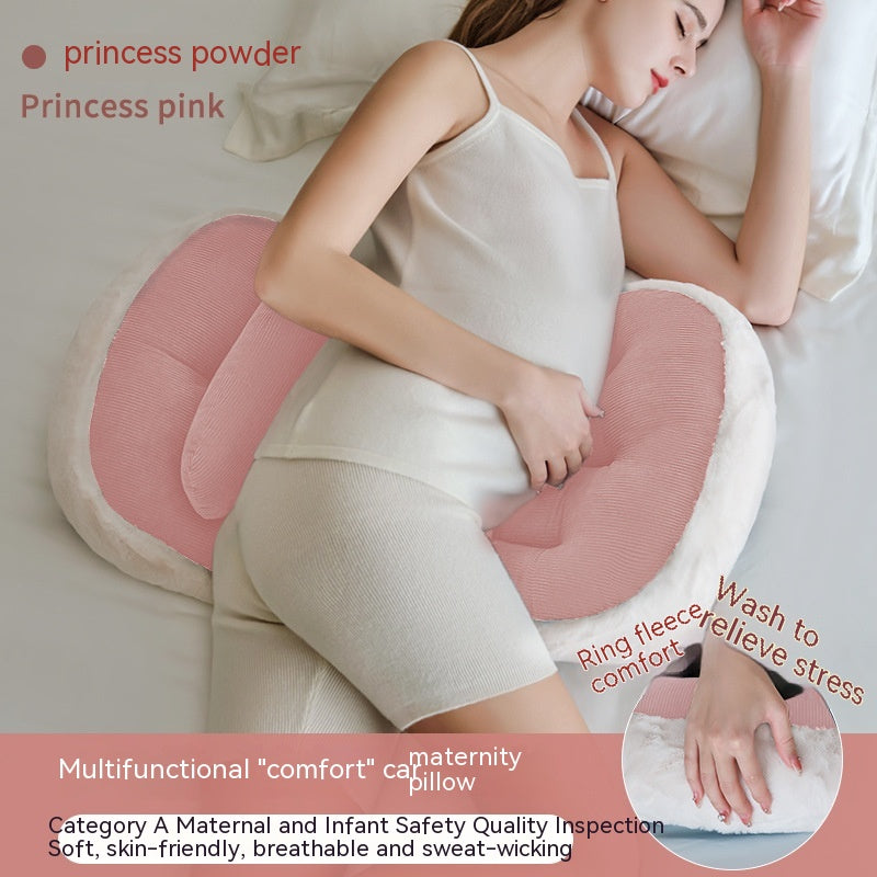 Pregnancy Support Pillow Side Belly Cushion U-Shape Sleeping Pillow - Blue, Gray, Khaki, Pink