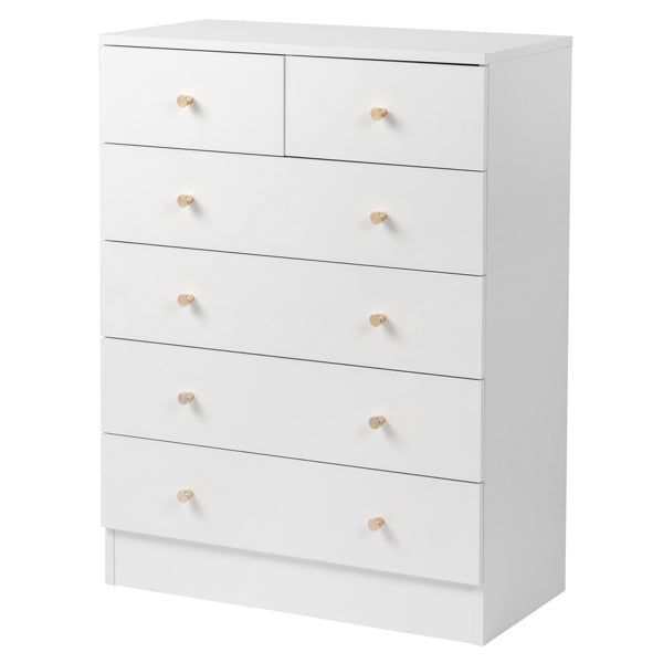 Modern 6-Drawer Dresser - White Storage Solution for Home