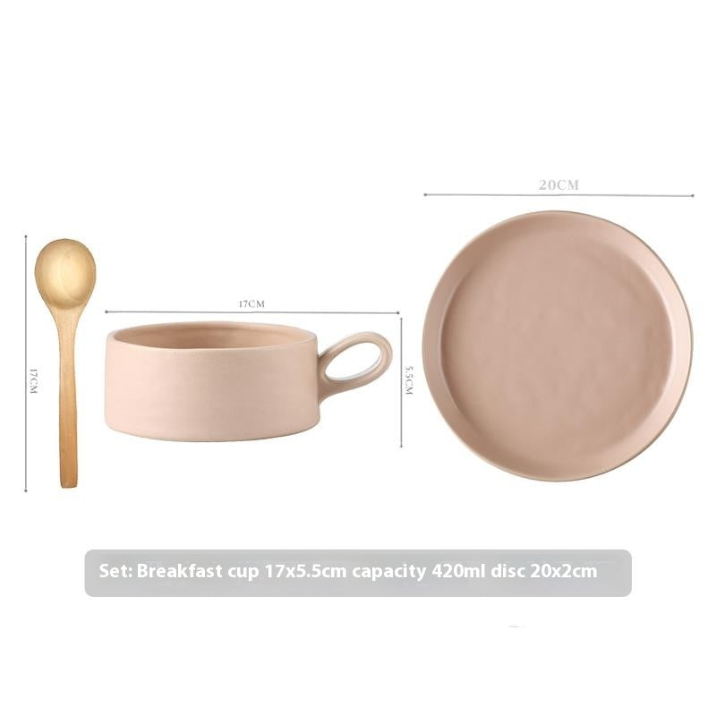 Ceramic Breakfast Cup Set - Multiple Colors, 4.7 Inch Porcelain Tableware
