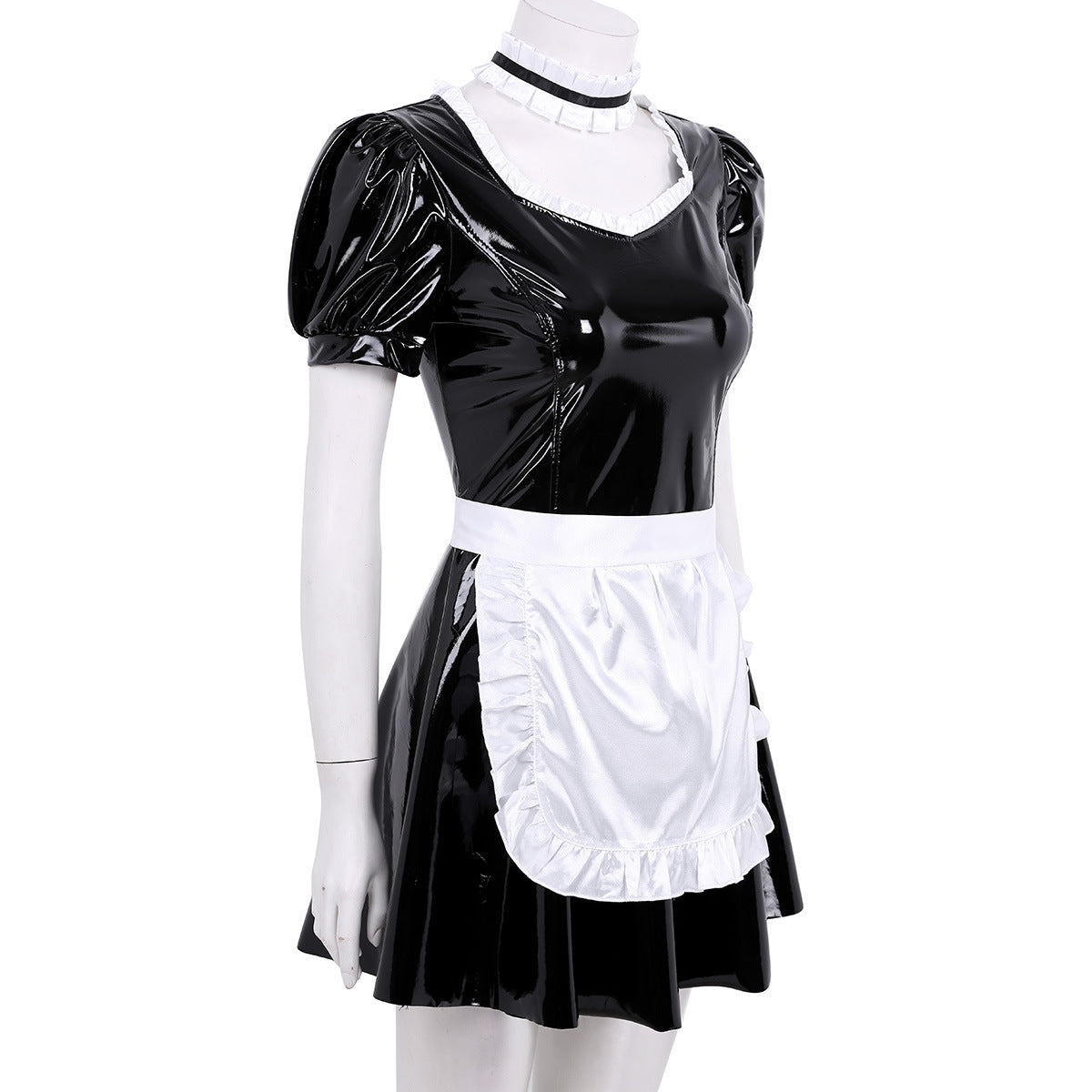Unisex Halloween Costume Maid Outfit Black Size S-XL Cosplay Dress