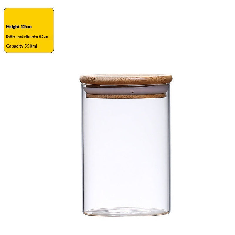 Sealable Food Storage Canisters Set with Bamboo Lids - Glass Bulk Container