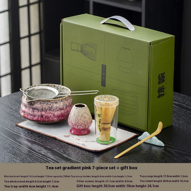 Japanese Style Matcha Bowl Set with Whisk and Accessories - Ceramic Tea Ceremony Kit