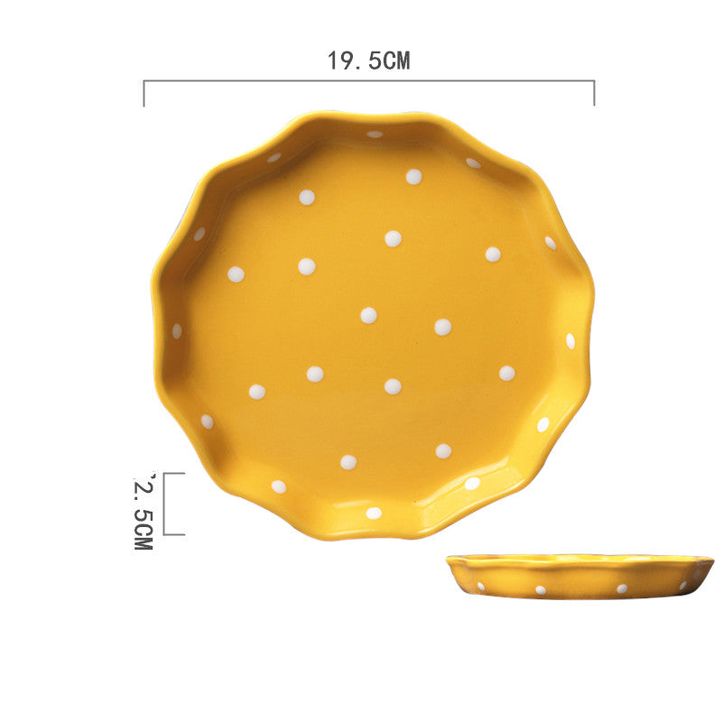 Ceramic Hand-Painted Western Style Breakfast Plate 8 Inch Microwave Safe