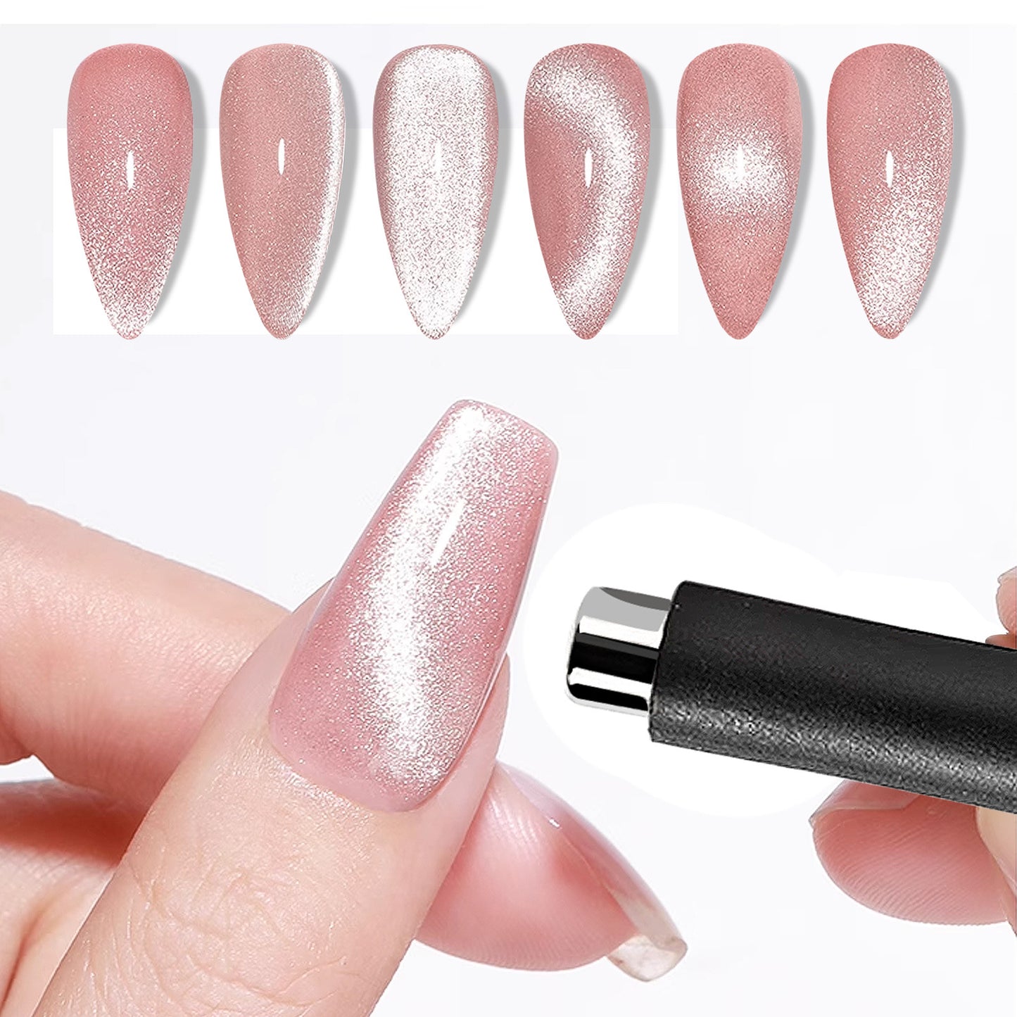 Magnetic Nail Art Tools - Portable Cylindrical Cat Eye Magnet Stick for Nail Design
