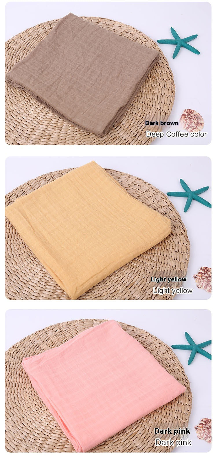 Infant Double-Layer Gauze Blanket - Soft Breathable Baby Bedding 120x120cm