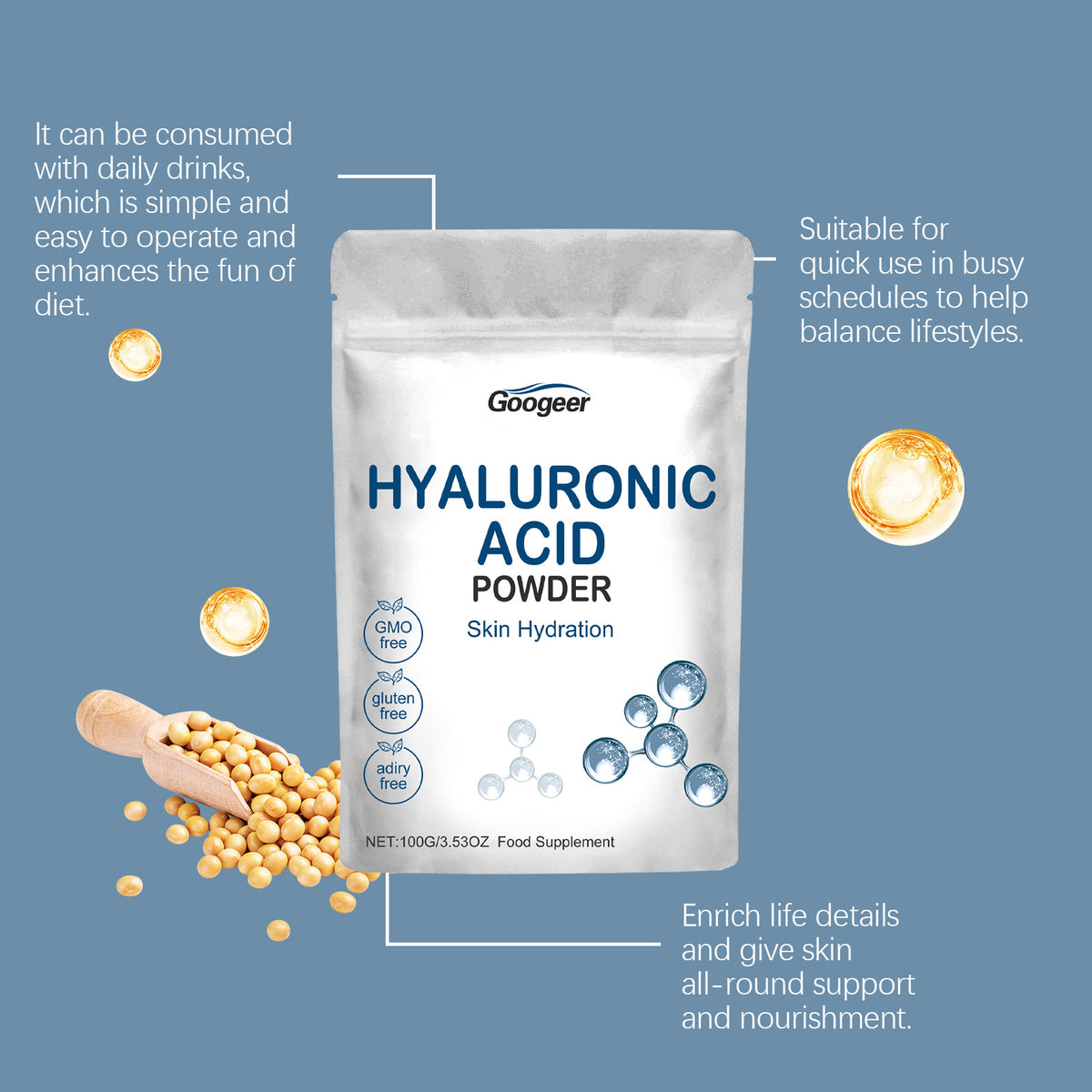 Hyaluronic Acid Protein Powder Body Treatment 100g