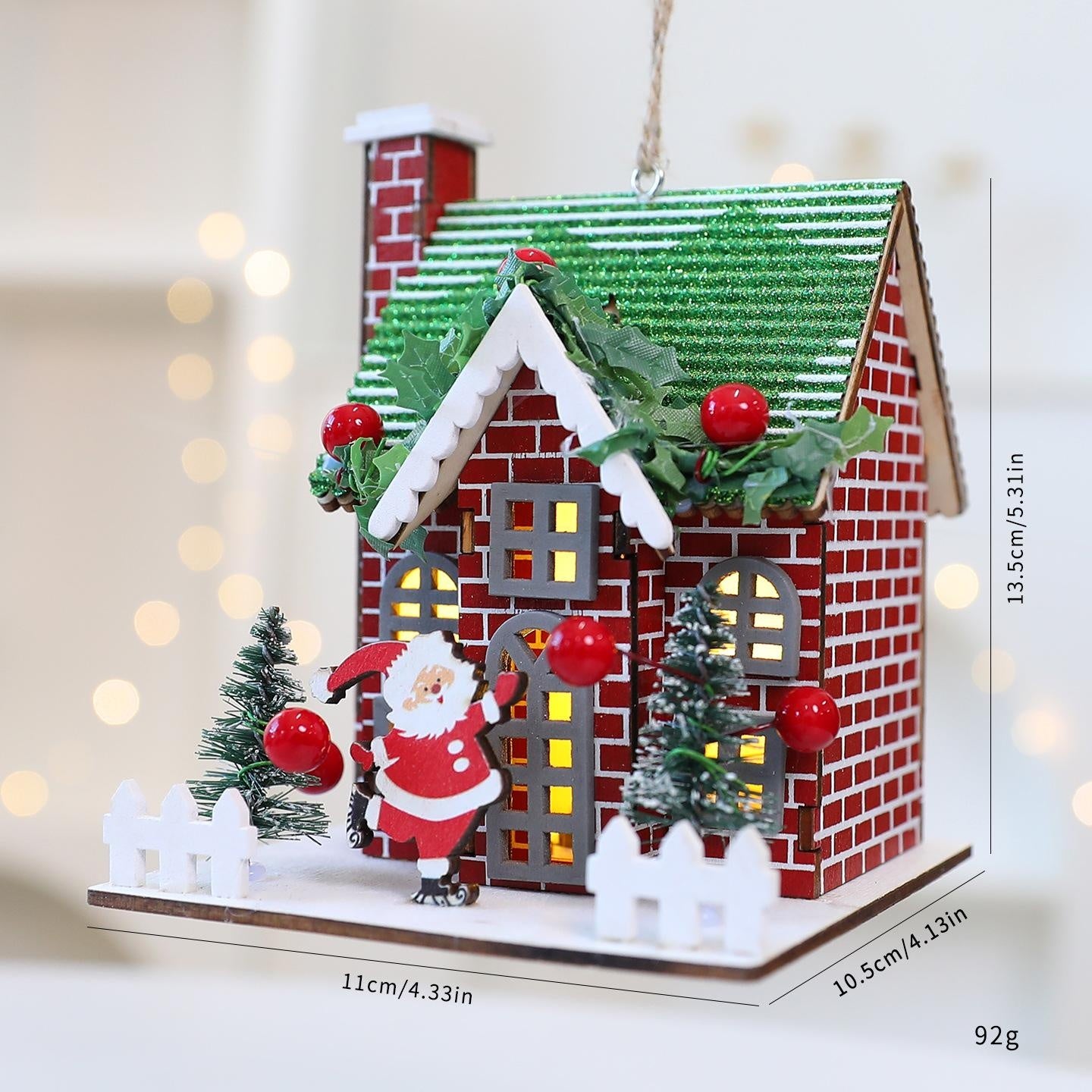 Creative Christmas Wooden House Pendant Decor - Rustic Holiday Ornaments