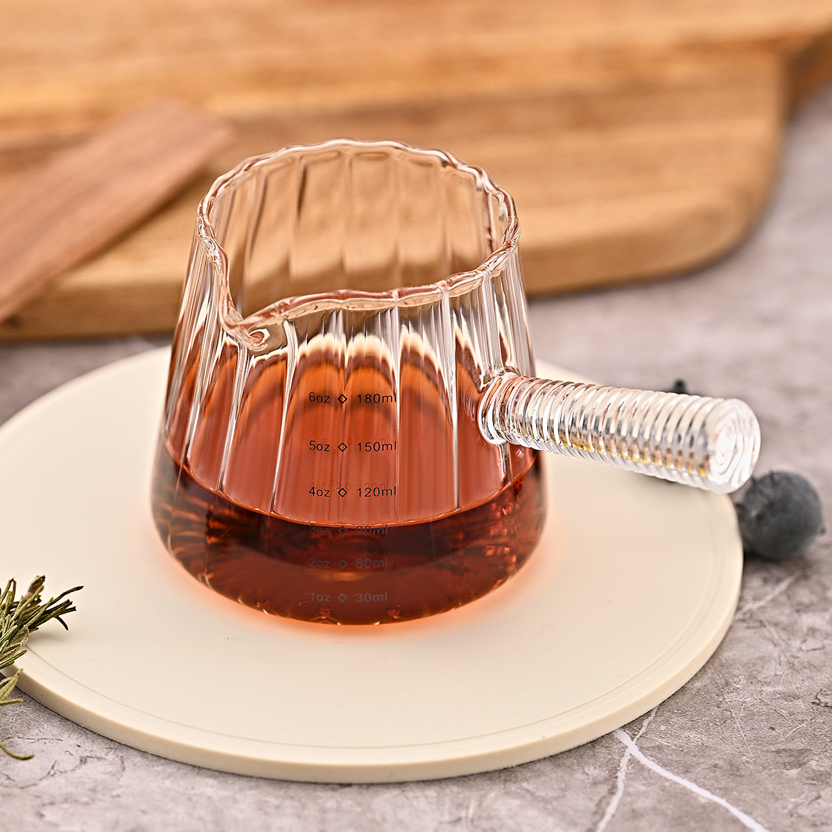 180ml Mini Coffee Cup with Glass Handle - Italian Style