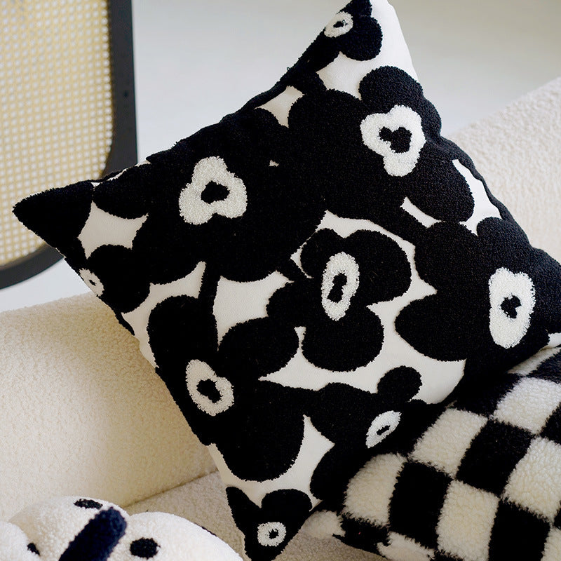 Modern Black and White Decorative Throw Pillow Cover Set - Various Styles and Sizes
