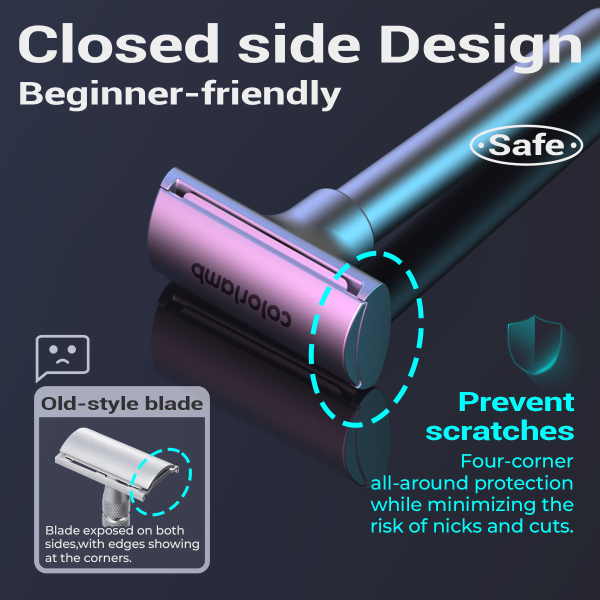 Manual Metal Shaver with 5 Replacement Blades