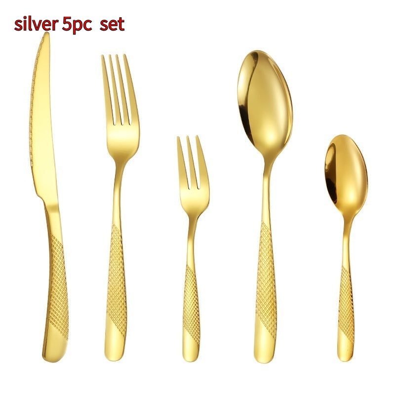 Stainless Steel Cutlery Set Kitchen Dinnerware Silver Gold Multiple Styles