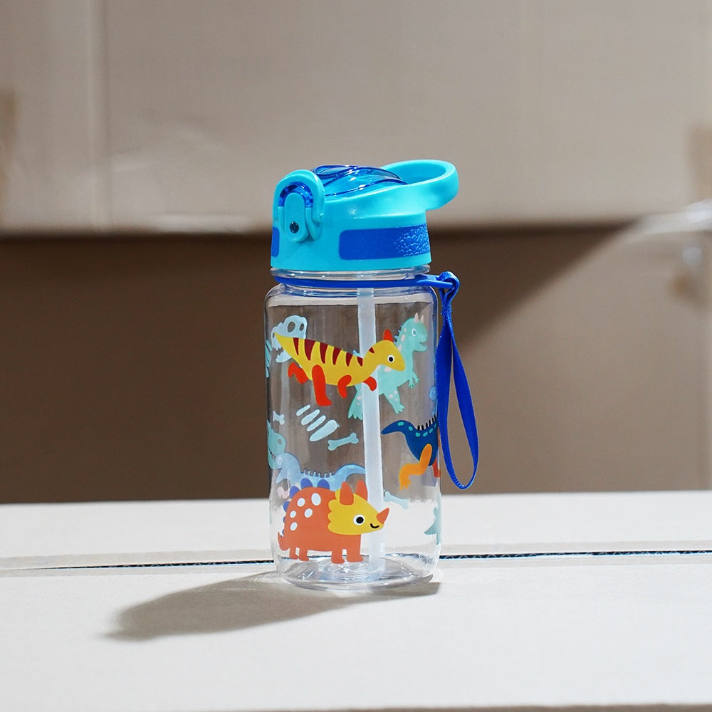 600ml Portable Cartoon Handle Drink Cup - Kids Travel Water Bottle