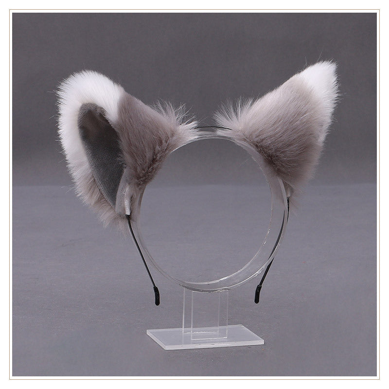 Handmade Japanese Cute Lolita Plush Fox Ears Hair Accessories - Unisex