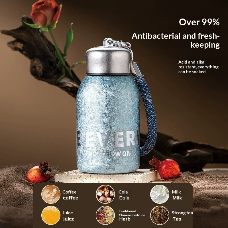 Insulated Water Bottle with Titanium Interior - Compact, Portable, Keeps Drinks Hot or Cold