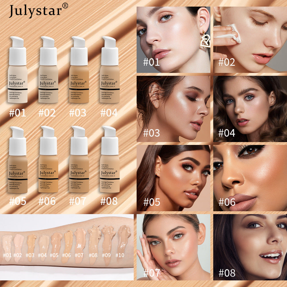 Long-Lasting Liquid Foundation - Waterproof Moisturizing Concealer Makeup