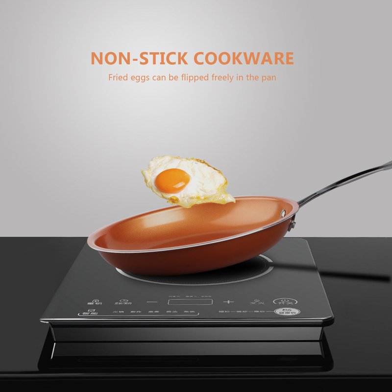 Copper Non-Stick Aluminum Frying Pan - Multiple Sizes
