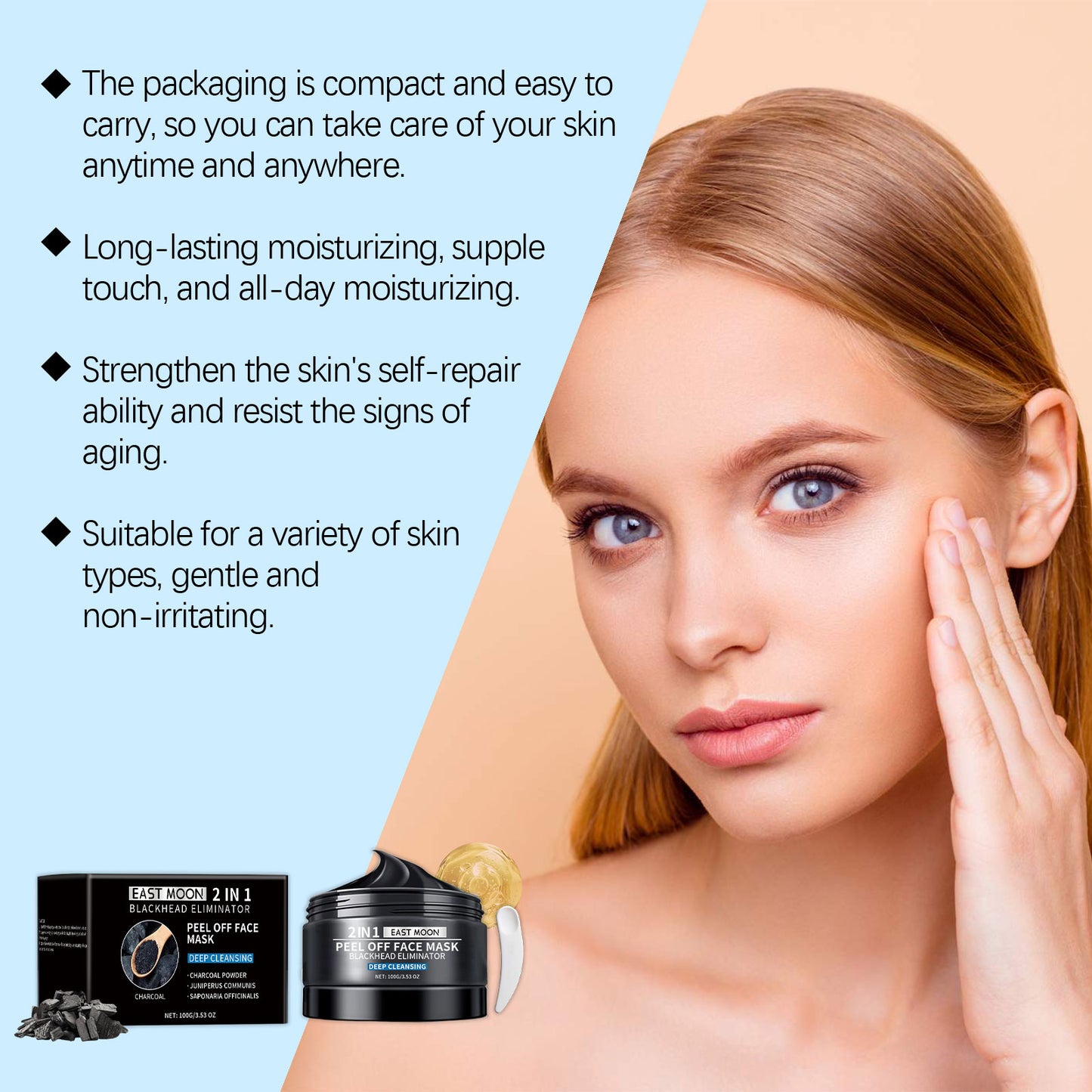 Bamboo Charcoal Deep Cleansing Facial Mask - Pore Refining & Brightening Mud