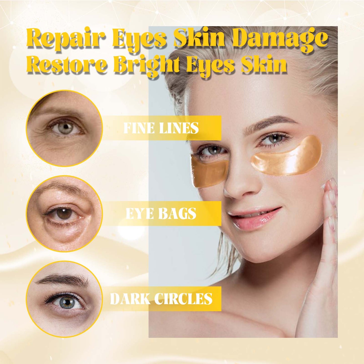 Retinol & Collagen Under Eye Masks - Moisturizing & Firming Patches (60ct)