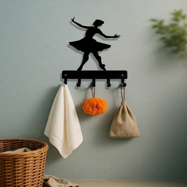 Ballet Dancer Wall Hooks for Home Organization - Sturdy Iron Design