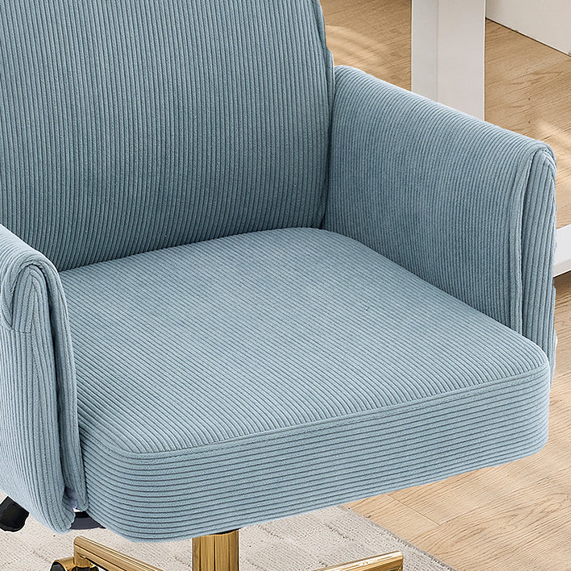 Ergonomic Mid-Back Office Chair - Striped Fabric, Blue