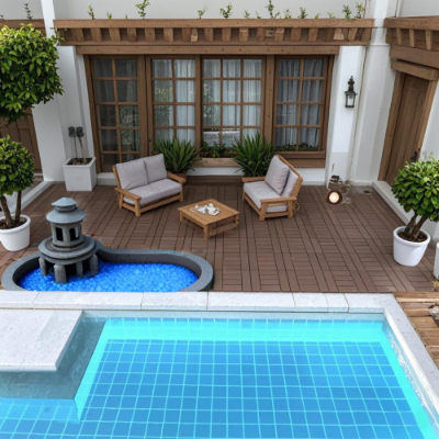 Interlocking Deck Tiles 44 Pack Waterproof Outdoor Patio Flooring 12x12 Square