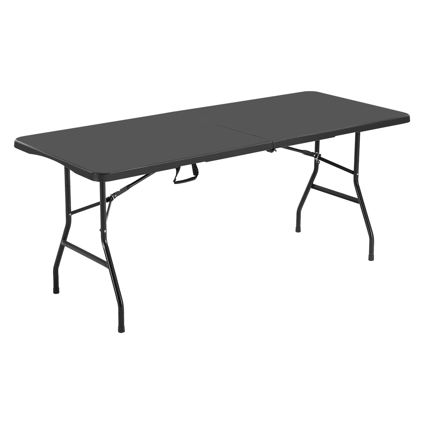 6 Ft Portable Folding Picnic Table Indoor Outdoor with Handle - Black