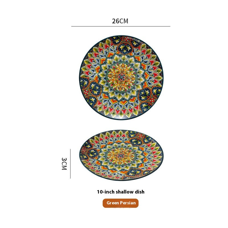 Bohemian Ceramic Platter - Creative Tableware for Kitchen & Dining