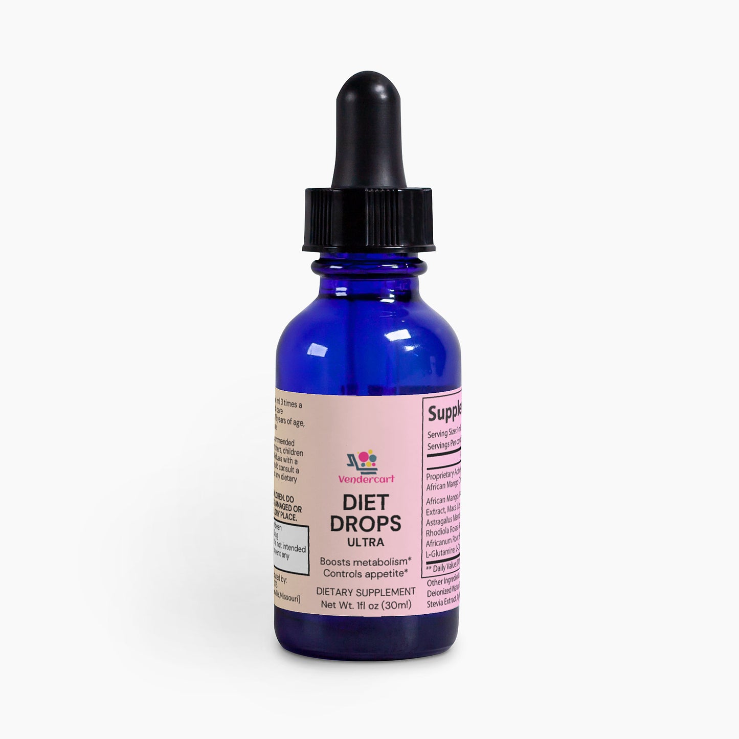 Diet Drops Ultra Weight Loss Supplement - Metabolism & Glucose Support, 1oz