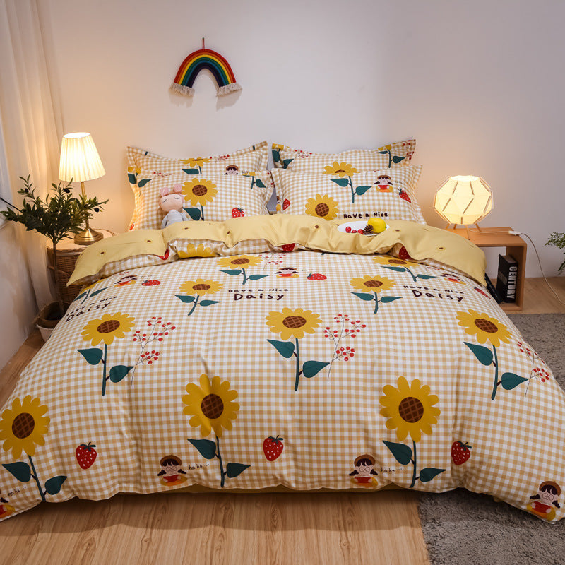 Pure Cotton Bedding Set - Multiple Sizes & Styles, Soft & Comfortable