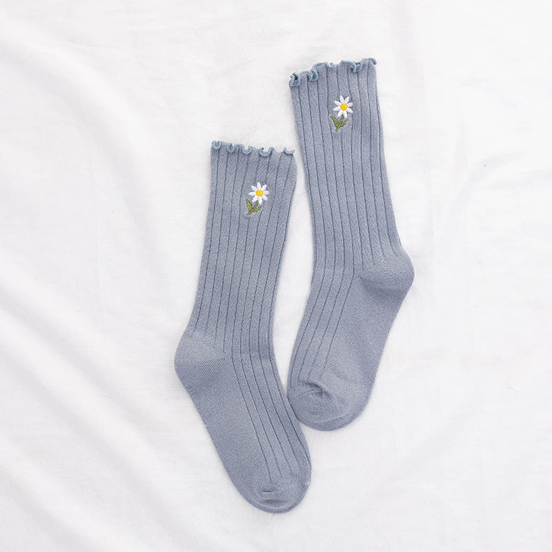 Women's Autumn Winter Breathable Solid Color Socks - One Size